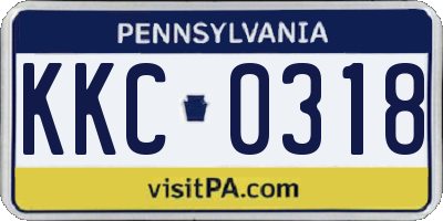 PA license plate KKC0318