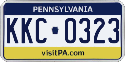 PA license plate KKC0323