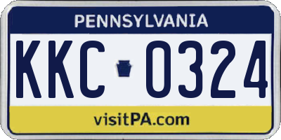 PA license plate KKC0324