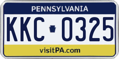 PA license plate KKC0325