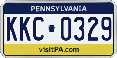 PA license plate KKC0329