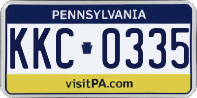 PA license plate KKC0335