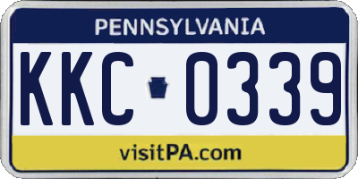 PA license plate KKC0339