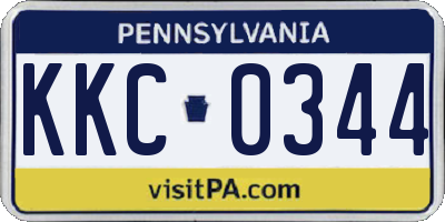 PA license plate KKC0344