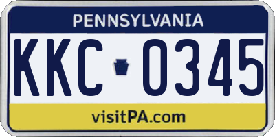 PA license plate KKC0345