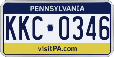 PA license plate KKC0346
