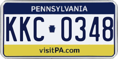 PA license plate KKC0348