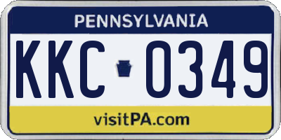 PA license plate KKC0349