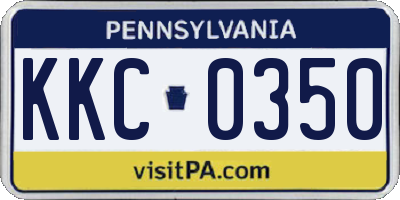 PA license plate KKC0350