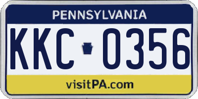 PA license plate KKC0356