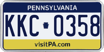 PA license plate KKC0358