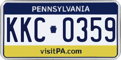 PA license plate KKC0359