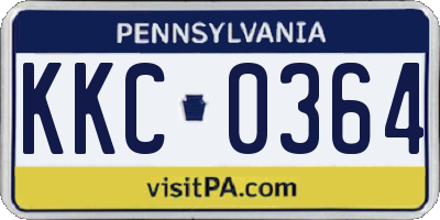 PA license plate KKC0364