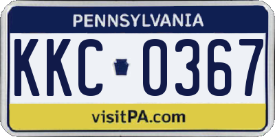 PA license plate KKC0367