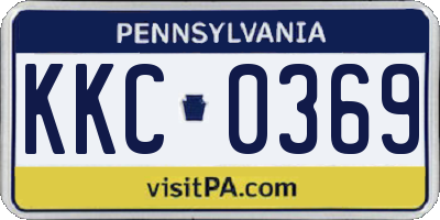 PA license plate KKC0369
