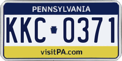 PA license plate KKC0371