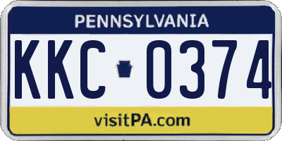 PA license plate KKC0374