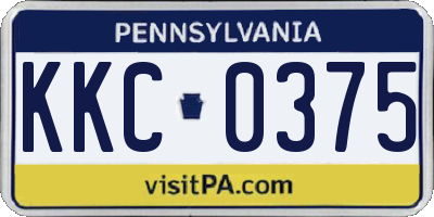 PA license plate KKC0375