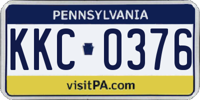 PA license plate KKC0376