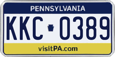 PA license plate KKC0389