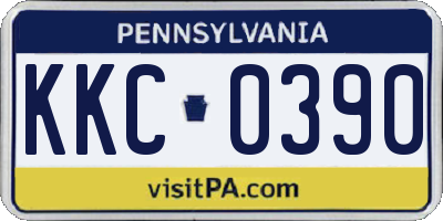 PA license plate KKC0390