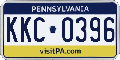 PA license plate KKC0396