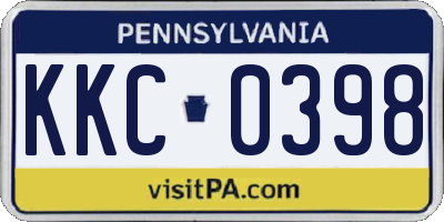 PA license plate KKC0398