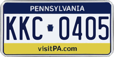 PA license plate KKC0405