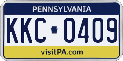 PA license plate KKC0409
