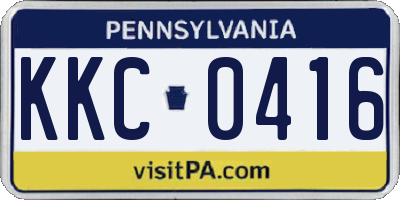 PA license plate KKC0416