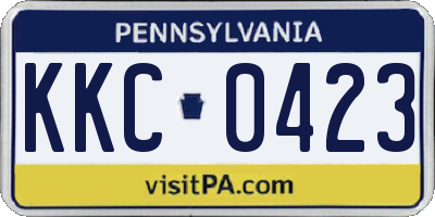 PA license plate KKC0423
