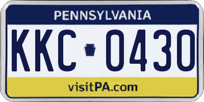 PA license plate KKC0430