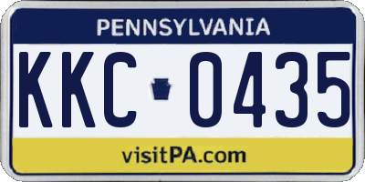 PA license plate KKC0435