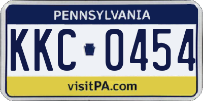 PA license plate KKC0454