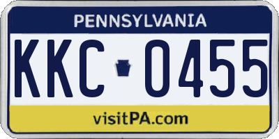 PA license plate KKC0455