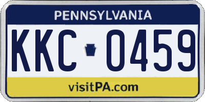 PA license plate KKC0459