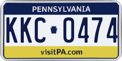 PA license plate KKC0474