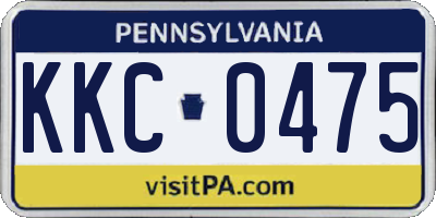 PA license plate KKC0475
