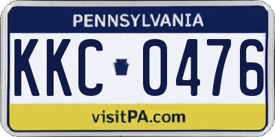 PA license plate KKC0476