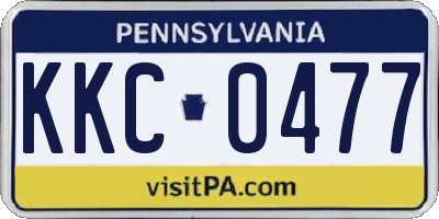 PA license plate KKC0477