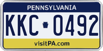 PA license plate KKC0492