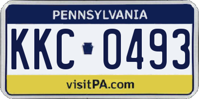 PA license plate KKC0493