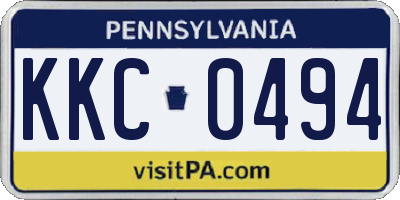 PA license plate KKC0494