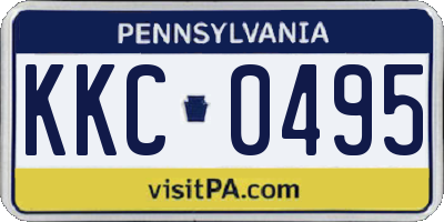PA license plate KKC0495