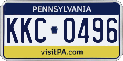 PA license plate KKC0496