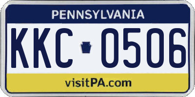 PA license plate KKC0506