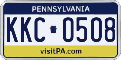 PA license plate KKC0508