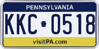 PA license plate KKC0518