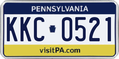 PA license plate KKC0521