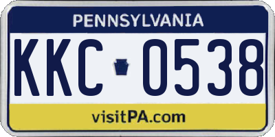 PA license plate KKC0538